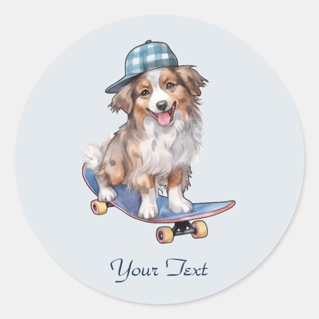 Adesivo de Australian Shepherd em Aquarela (Frente)
