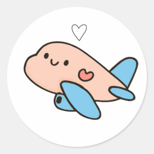Adesivo de Avião de Bebê Fofo Coração de Avião K