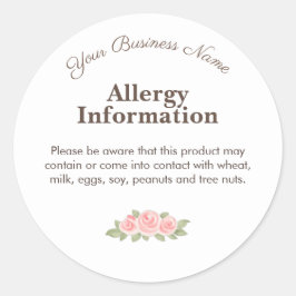 Adesivo de Aviso de Alergênico para Biscoito | Pad