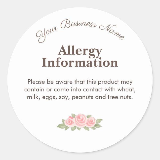 Adesivo de Aviso de Alergênico para Biscoito | Pad (Frente)
