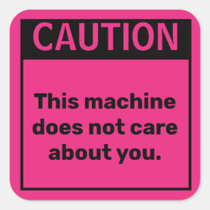 Adesivo de Aviso de Paródia de Precaução Pequen