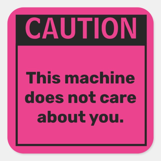 Adesivo de Aviso de Paródia de Precaução Pequena (Frente)