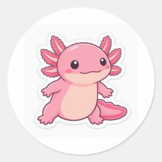Adesivo de Axolote Rosa Fofo