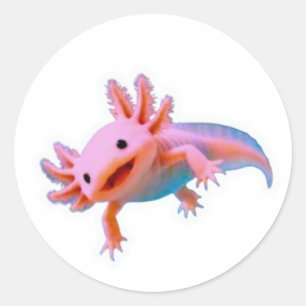 Adesivo de Axolote Rosa Sorridente Adorável - Kawa