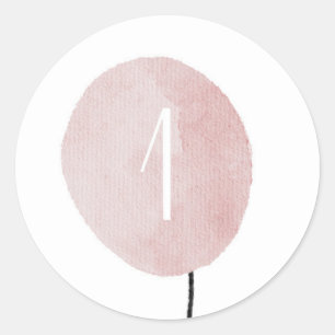 Adesivo de Balão Rosa Número Um