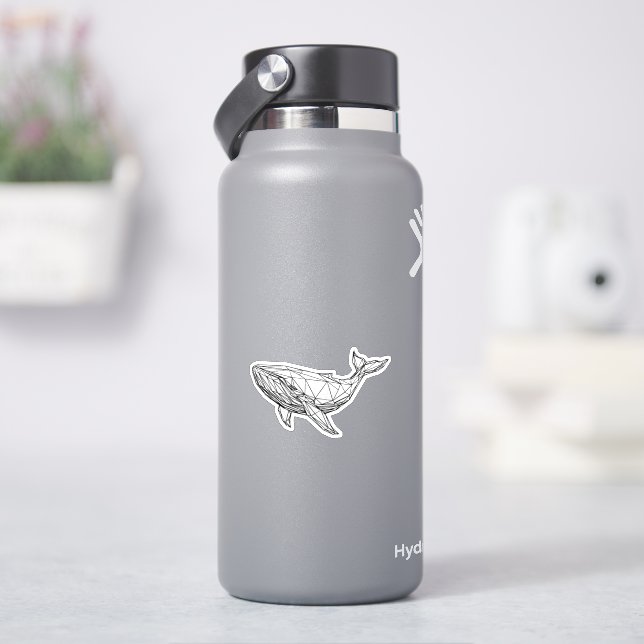Adesivo de Baleia Geométrica Minimalista (HidroFlask)