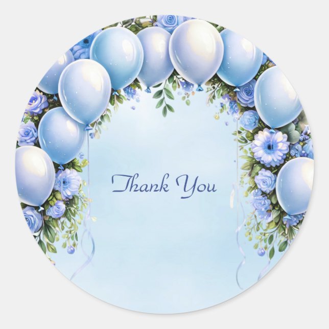 Adesivo de balões azuis (Frente)