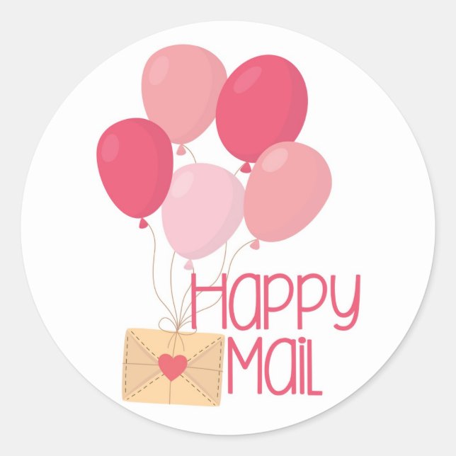 Adesivo de Balões de Correio Feliz Pequenas Empres (Frente)