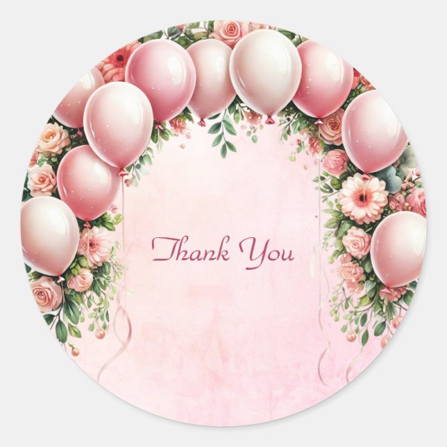 Adesivo de balões rosa (Frente)