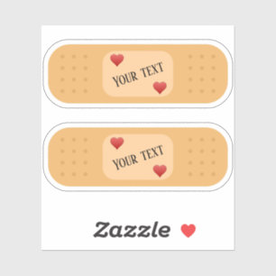 adesivo de band-aid com texto personalizável