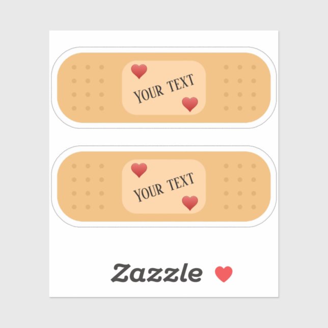 adesivo de band-aid com texto personalizável (Folha)