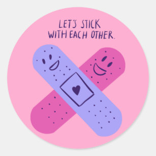 Adesivo de Band-aid Desenhado à Mão com Trocadilho