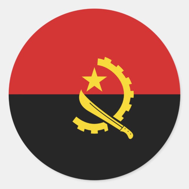 Adesivo de Bandeira Angola Fisheye (Frente)