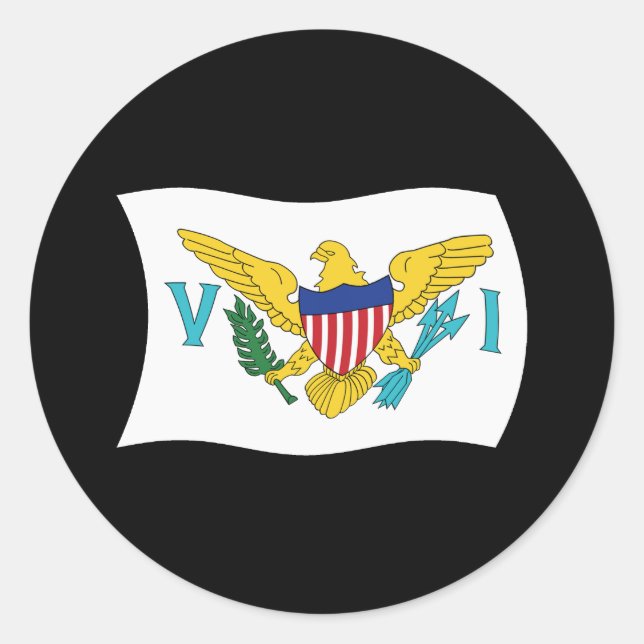 Adesivo de bandeira das Ilhas Virgens dos EUA (Frente)