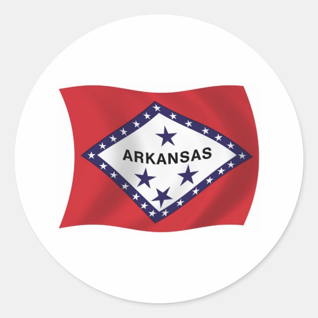 Adesivo de bandeira do Arkansas (Frente)