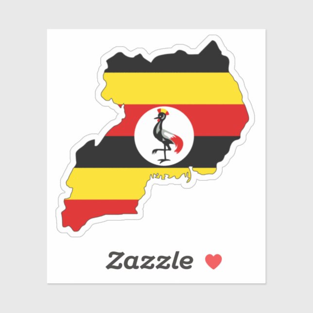 Adesivo de bandeira do mapa de Uganda para laptop  (Folha)