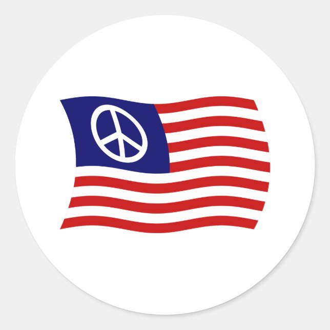 Adesivo de Bandeira do Sinal de Paz dos EUA (Frente)