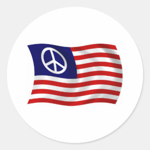 Adesivo de Bandeira do Sinal de Paz dos EUA