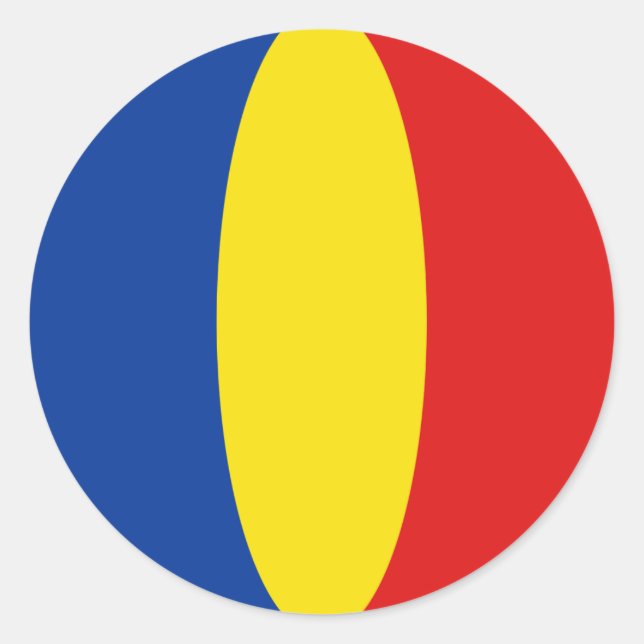 Adesivo de Bandeira Fisheye da Romênia (Frente)