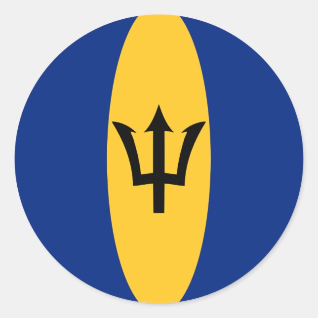 Adesivo de Bandeira Fisheye de Barbados (Frente)