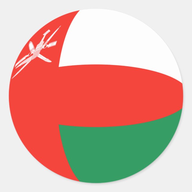 Adesivo de Bandeira Fisheye de Omã (Frente)