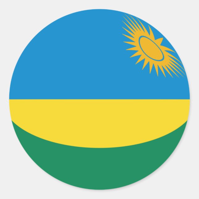 Adesivo de Bandeira Fisheye de Ruanda (Frente)