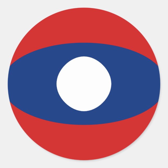 Adesivo de Bandeira Fisheye do Laos (Frente)