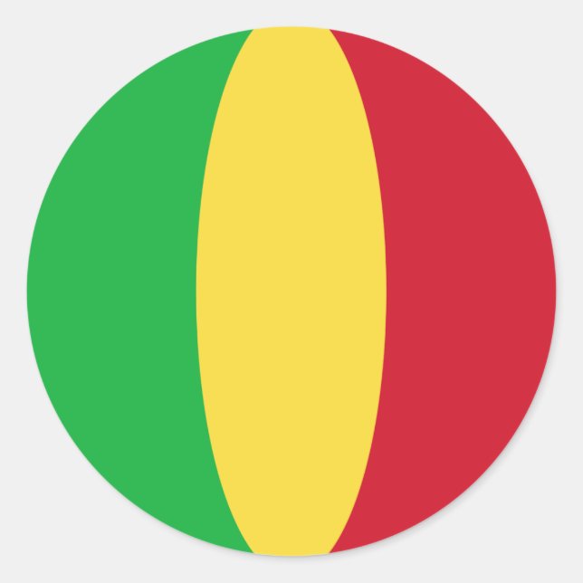 Adesivo de Bandeira Fisheye do Mali (Frente)