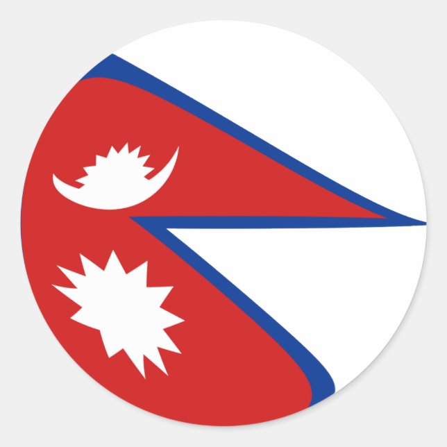 Adesivo de Bandeira Fisheye do Nepal (Frente)