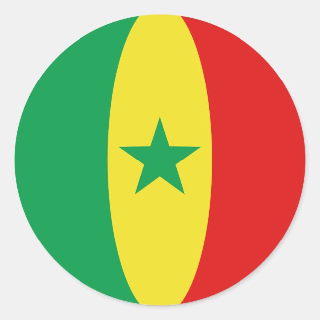 Adesivo de Bandeira Fisheye do Senegal (Frente)