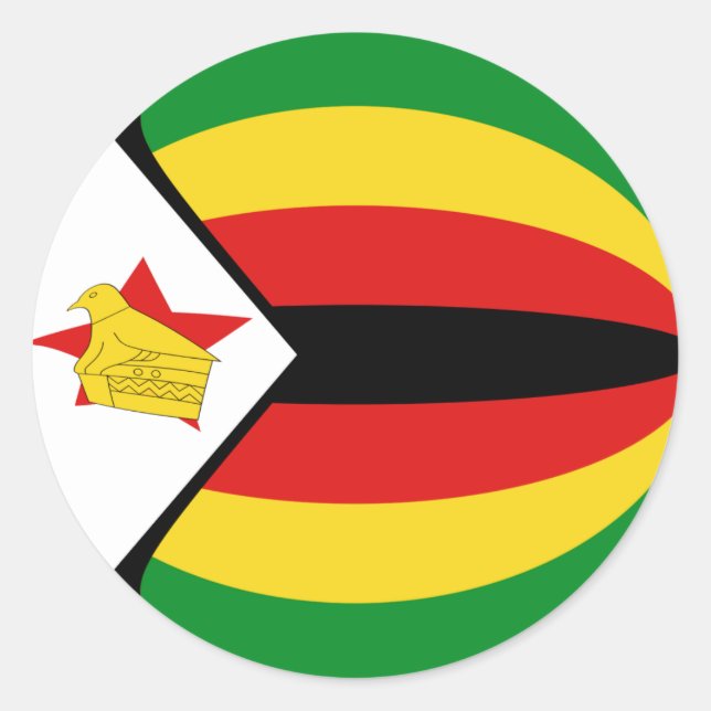 Adesivo de Bandeira Fisheye do Zimbábue (Frente)