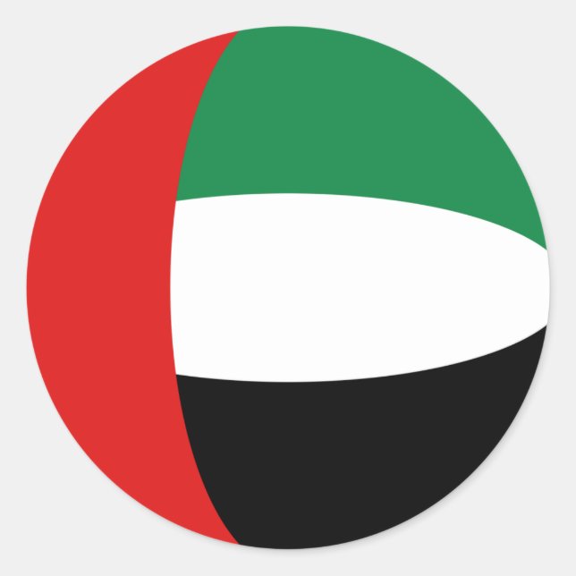 Adesivo de Bandeira Fisheye dos Emirados Árabes Un (Frente)