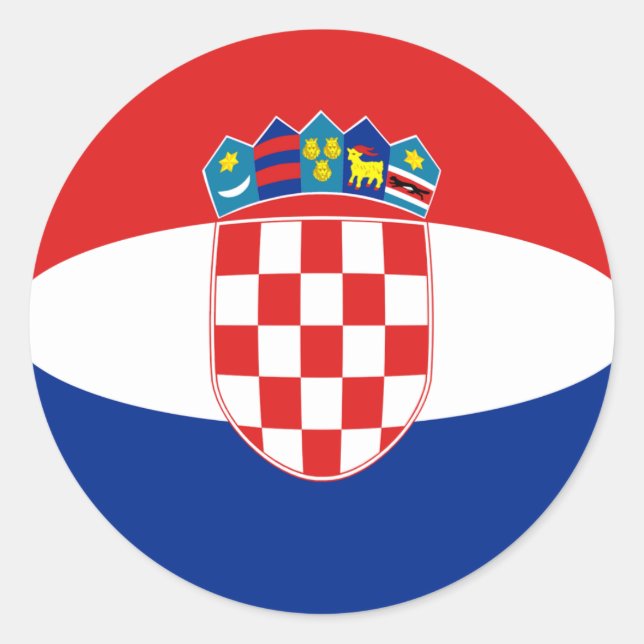 Adesivo de Bandeira Olho de Peixe da Croácia (Frente)