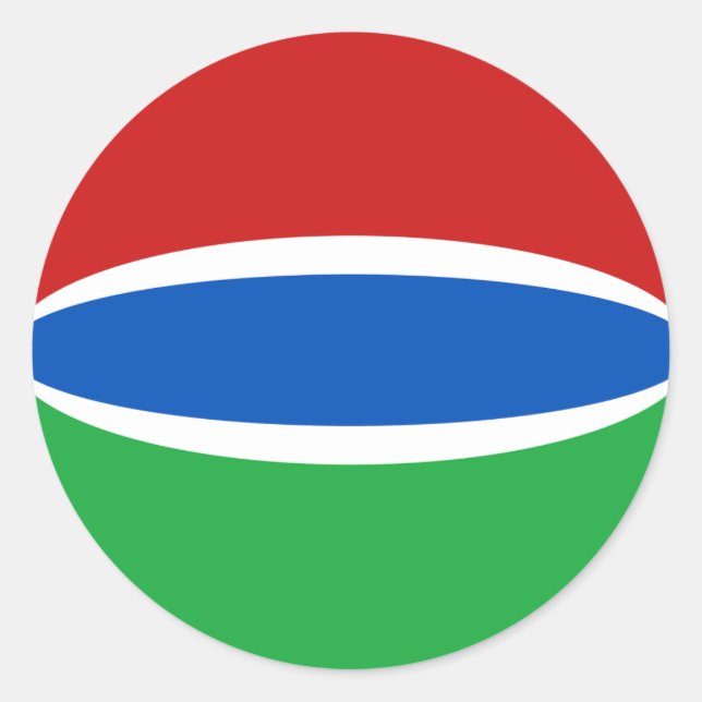 Adesivo de Bandeira Olho de Peixe da Gâmbia (Frente)