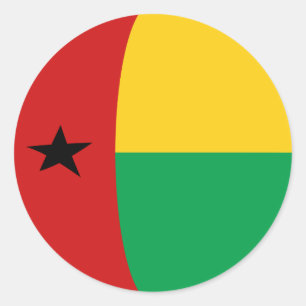 Adesivo de Bandeira Olho de Peixe da Guiné-Bissau