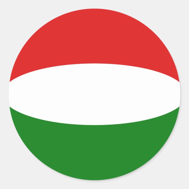 Adesivo de Bandeira Olho de Peixe da Hungria (Frente)