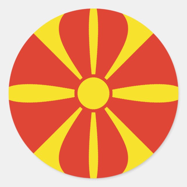 Adesivo de bandeira olho de peixe da Macedônia do  (Frente)