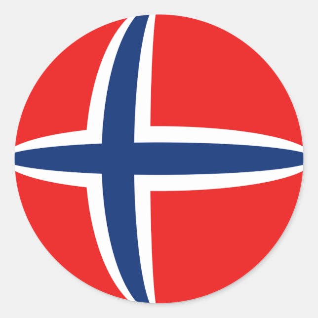 Adesivo de Bandeira Olho de Peixe da Noruega (Frente)