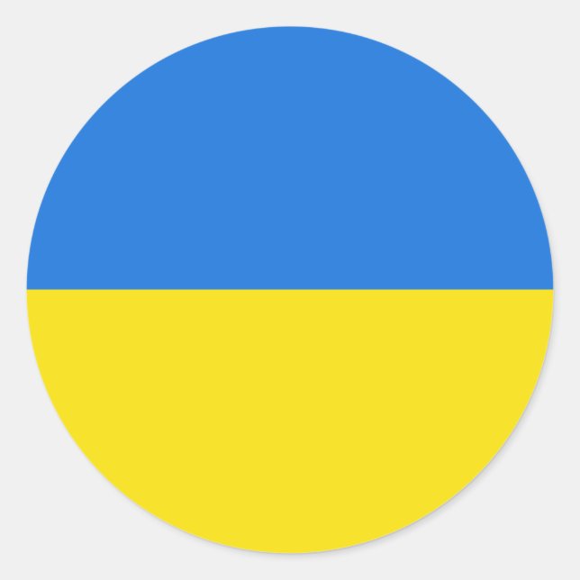 Adesivo de Bandeira Olho de Peixe da Ucrânia (Frente)