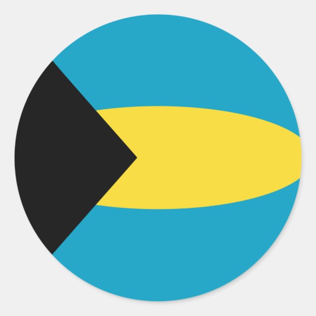 Adesivo de Bandeira Olho de Peixe das Bahamas (Frente)