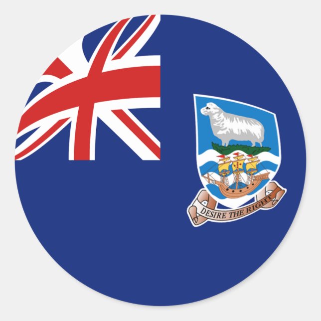 Adesivo de Bandeira Olho de Peixe das Ilhas Falkla (Frente)
