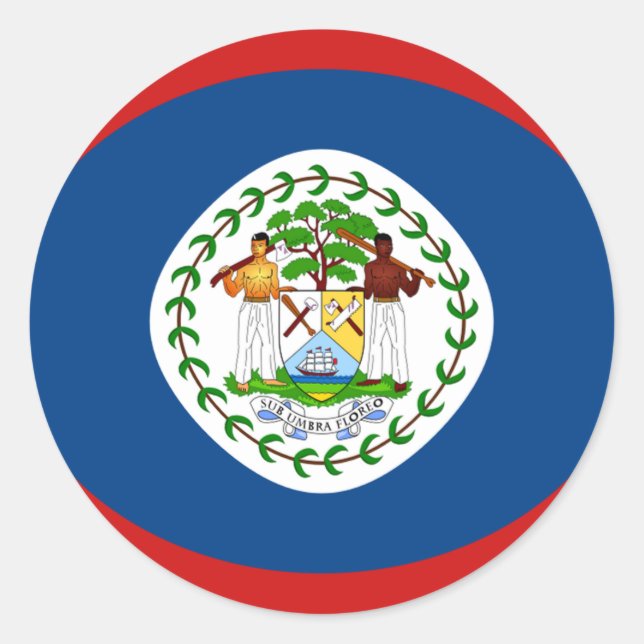 Adesivo de Bandeira Olho de Peixe de Belize (Frente)