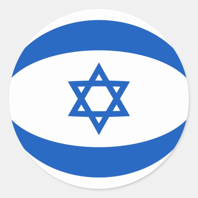 Adesivo de bandeira olho de peixe de Israel (Frente)