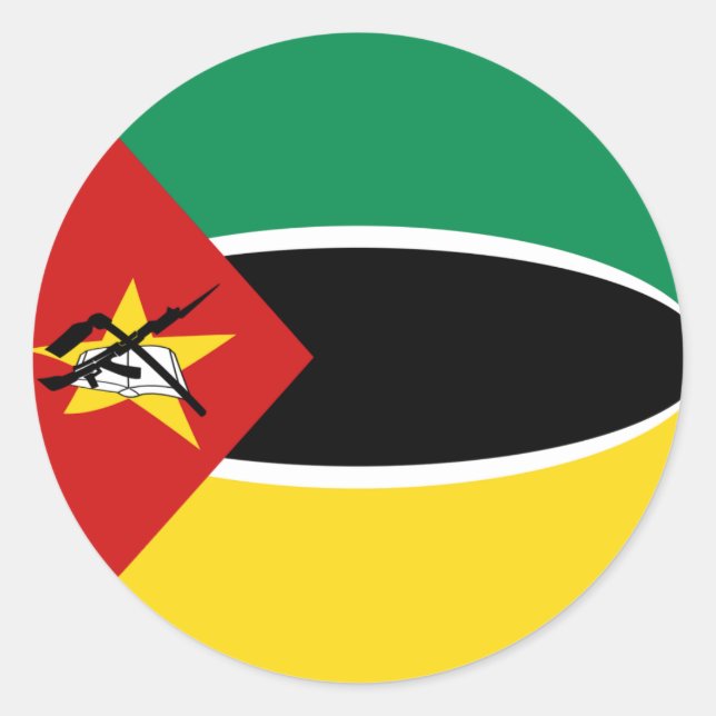 Adesivo de Bandeira Olho de Peixe de Moçambique (Frente)