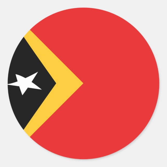 Adesivo de Bandeira Olho de Peixe de Timor-Leste (Frente)