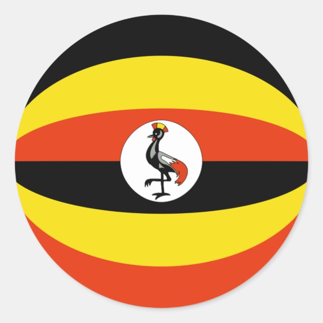 Adesivo de Bandeira Olho de Peixe de Uganda (Frente)