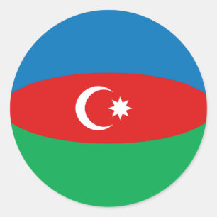 Adesivo de Bandeira Olho de Peixe do Azerbaijão
