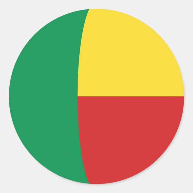 Adesivo de Bandeira Olho de Peixe do Benim (Frente)