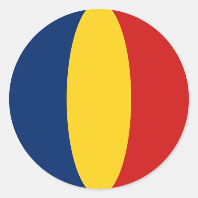 Adesivo de bandeira olho de peixe do Chade (Frente)