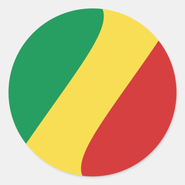Adesivo de bandeira olho de peixe do Congo-Brazzav (Frente)